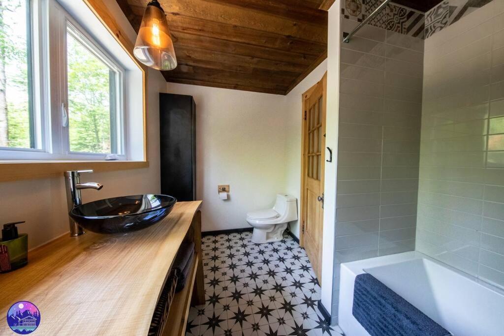 Chalet Deschamps- Spa- Chien Accepte- Nature- Estrie Mansonville Exteriör bild